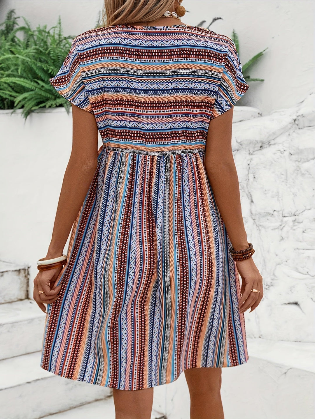 Agnes™ - Striped Boho Style Dress